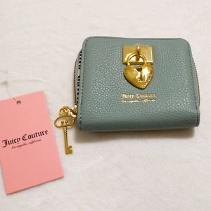 SOLD!! Juicy Couture ( Cool Blue) Sage NWT Small Zipper Fold Wallet